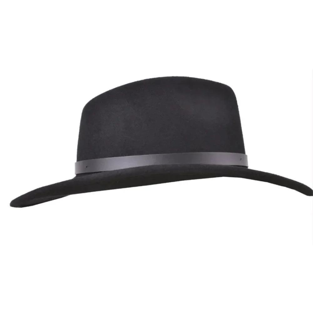 BE BOLD Unisex Mebourne Wool Fedora Hat Size M in Black ~ Excellent